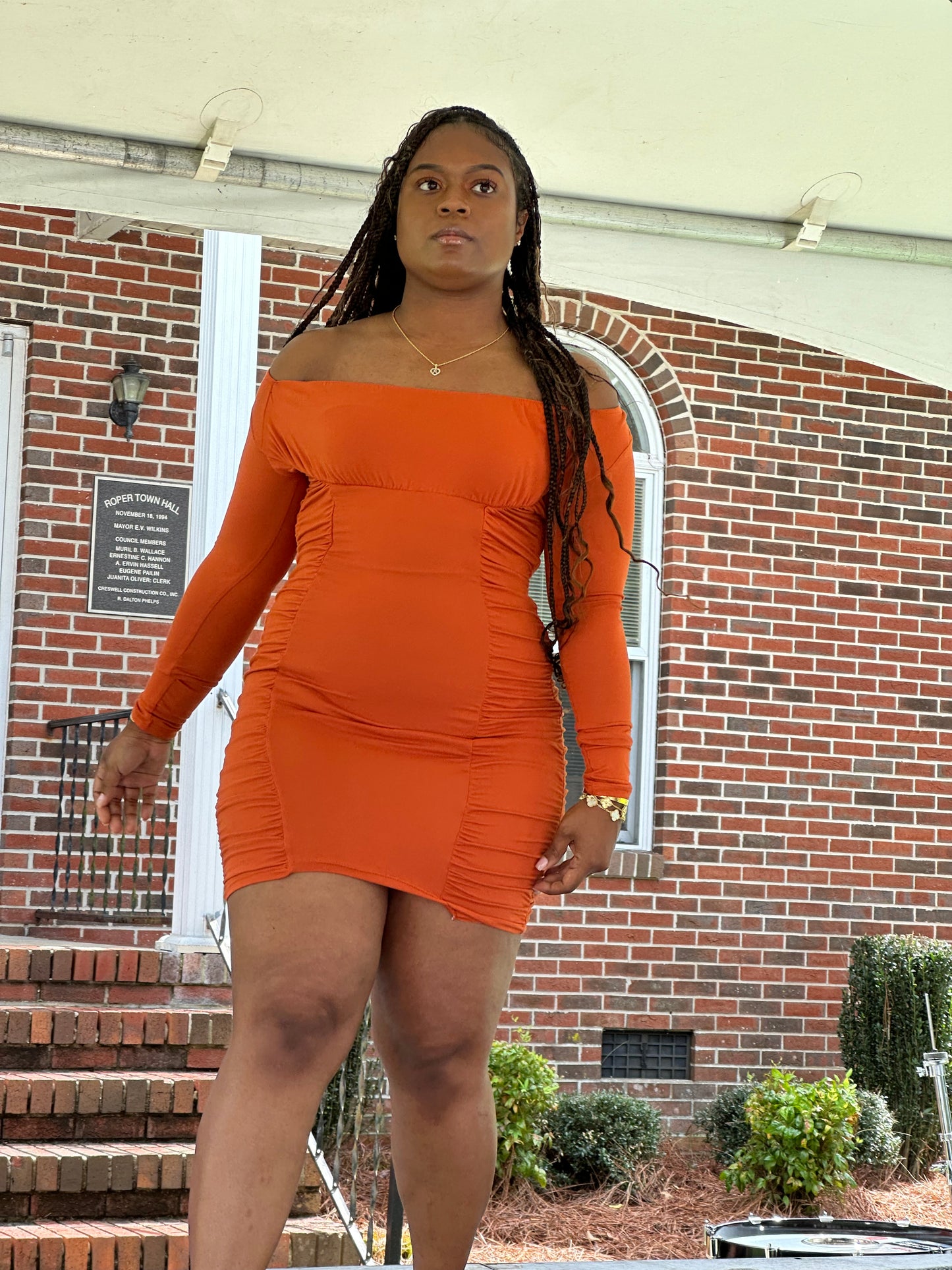 Orange-Mango Mini Dress