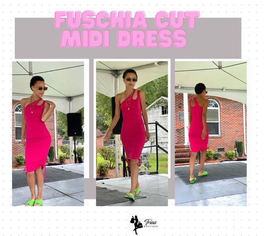 Fuschia Cut Mini Dress