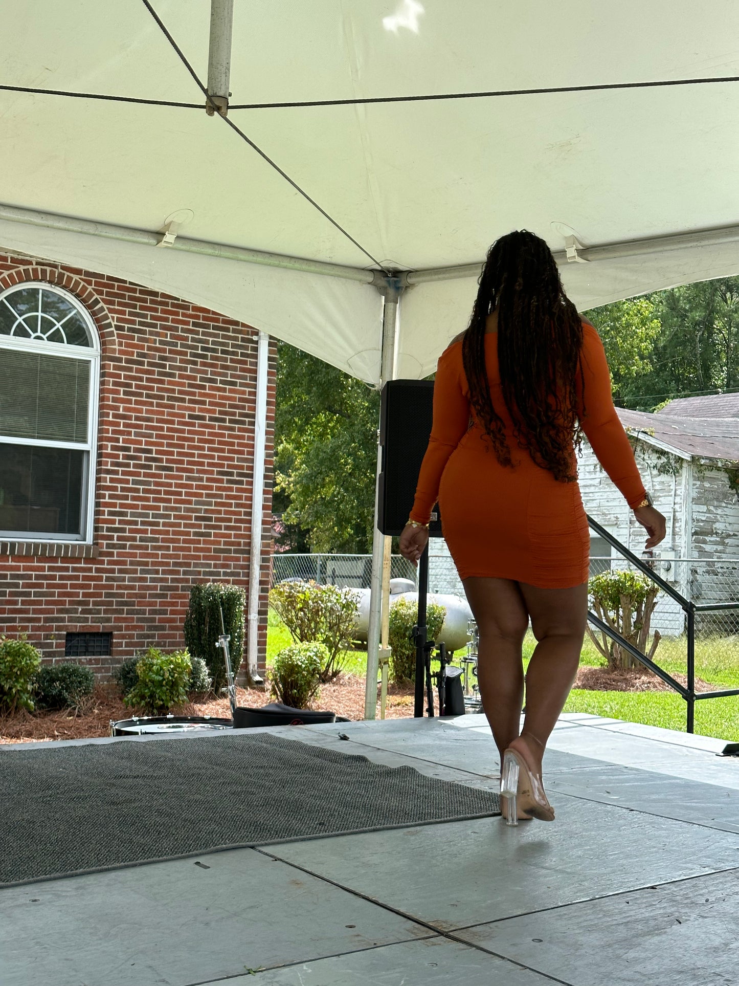 Orange-Mango Mini Dress