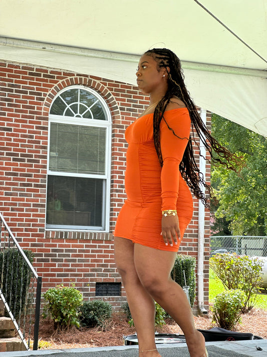 Orange-Mango Mini Dress